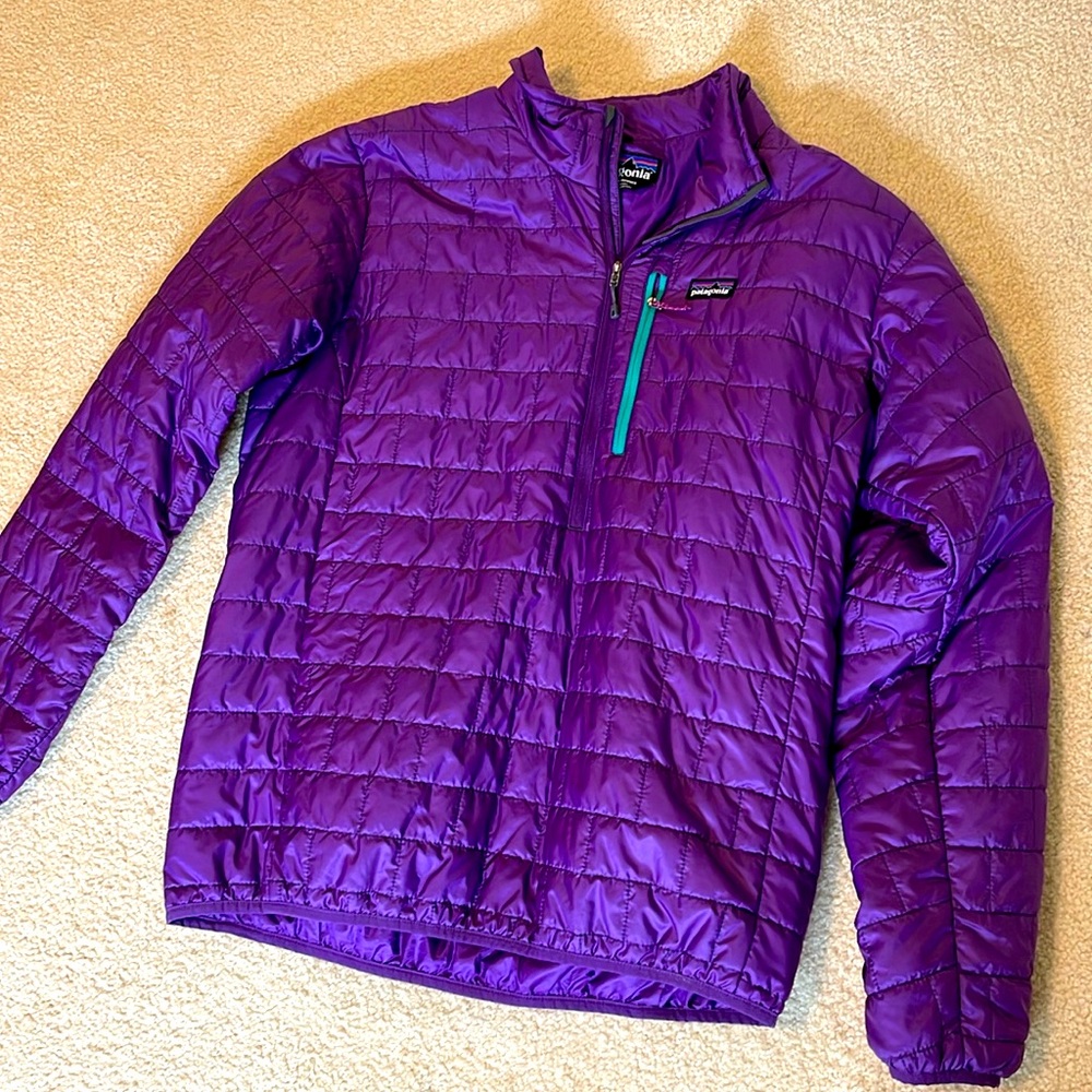 Patagonia half zip nano puffer - purple mens large